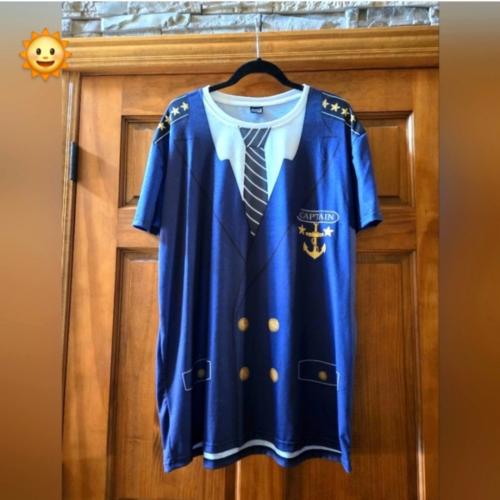 FUNNY WORLD MEN'S CAPTAIN COSTUME BLUE SIZE 4XL